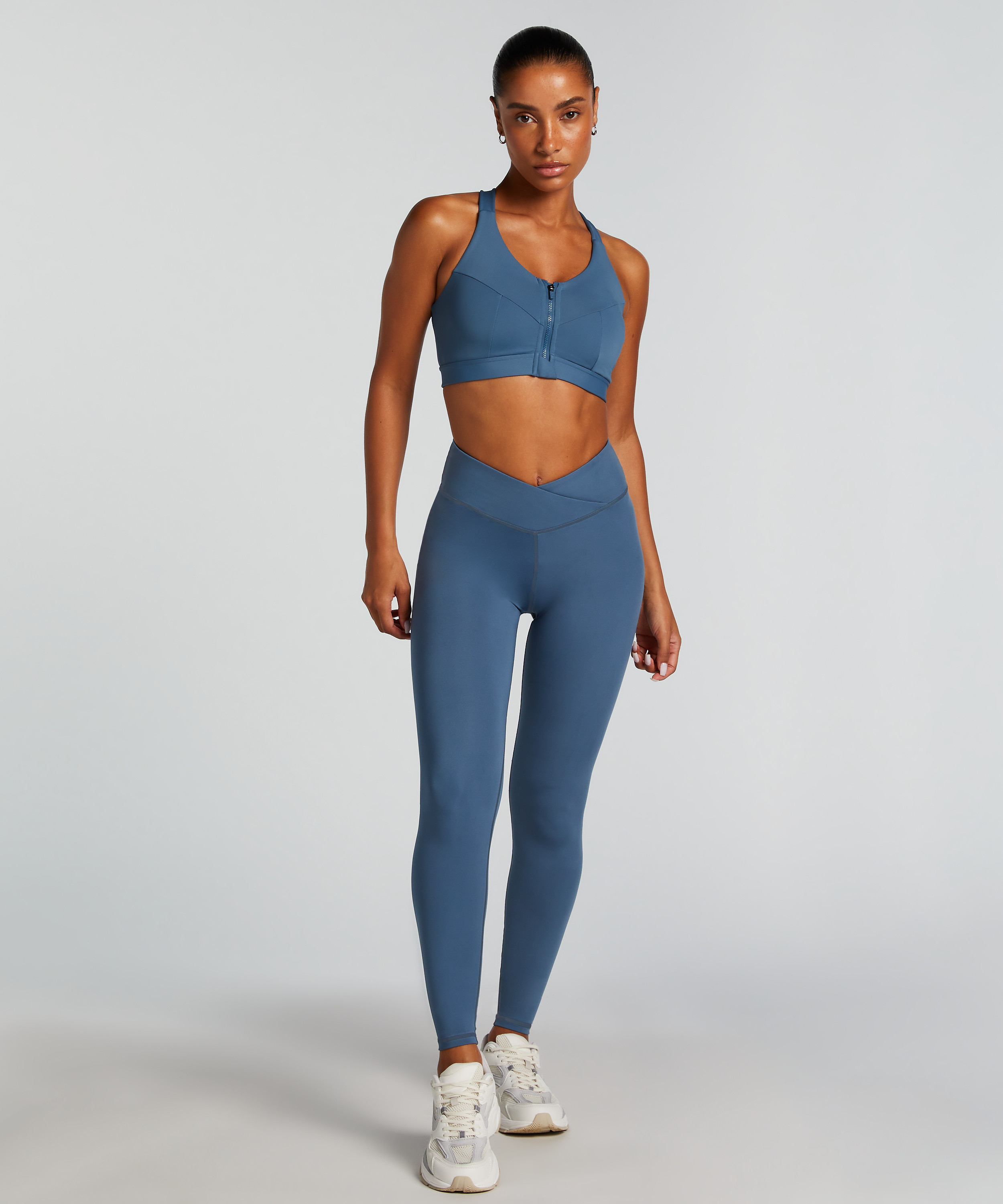 HKMX Gekreuzte High Waist-Leggings, Blau, main