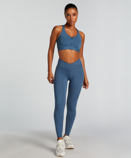 HKMX Gekreuzte High Waist-Leggings, Blau