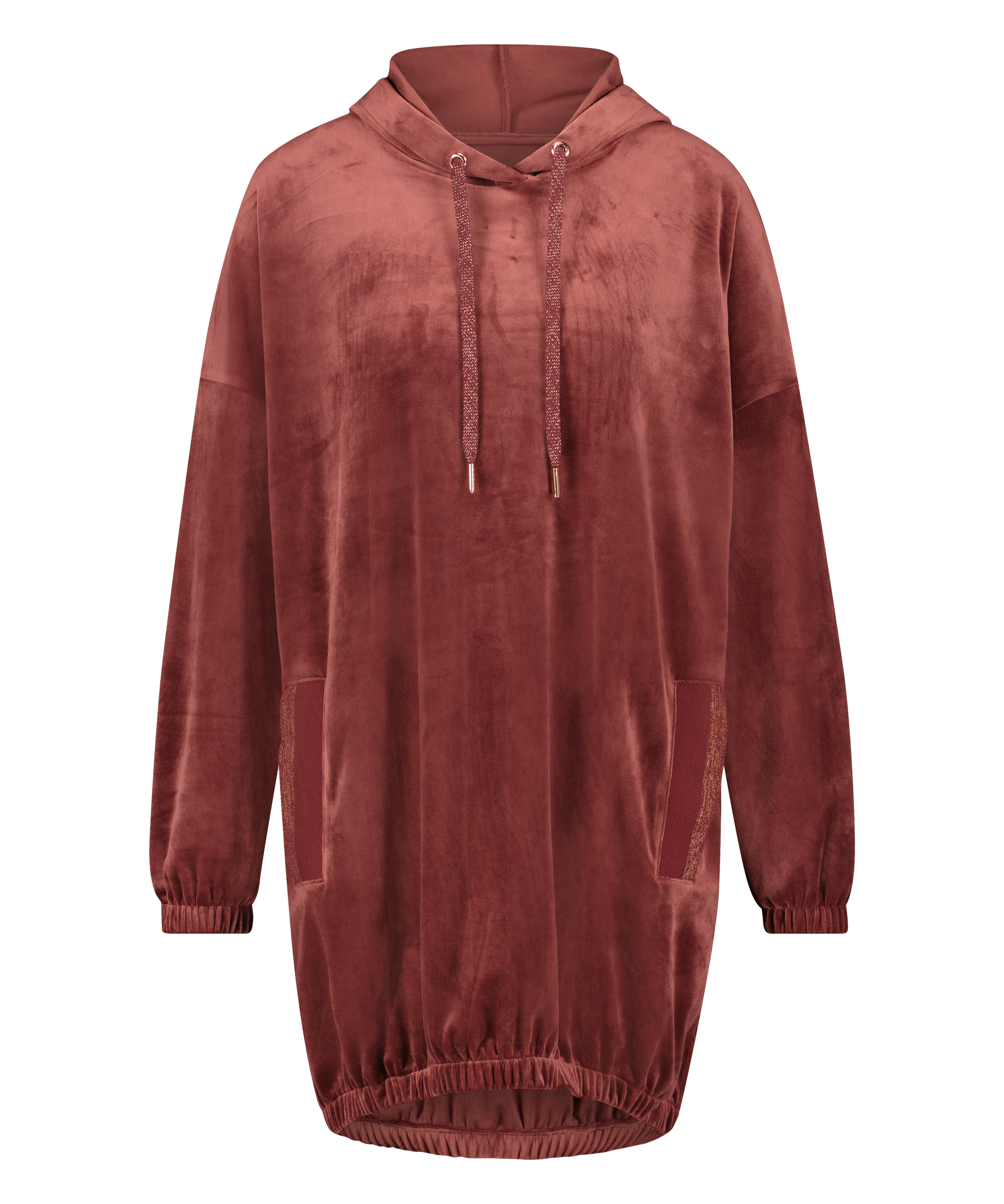 Kleid aus Velours, Braun, main