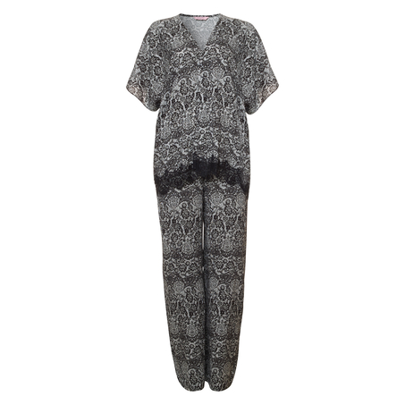 Kimono Macy lace print, Schwarz