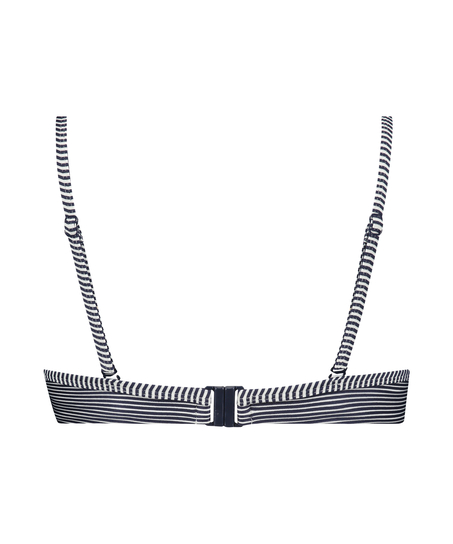 Nicht vorgeformtes Bügel-Bikini-Top Ruffle, Blau