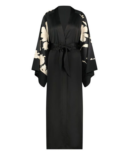 Kimono Satin Bloom, Noir