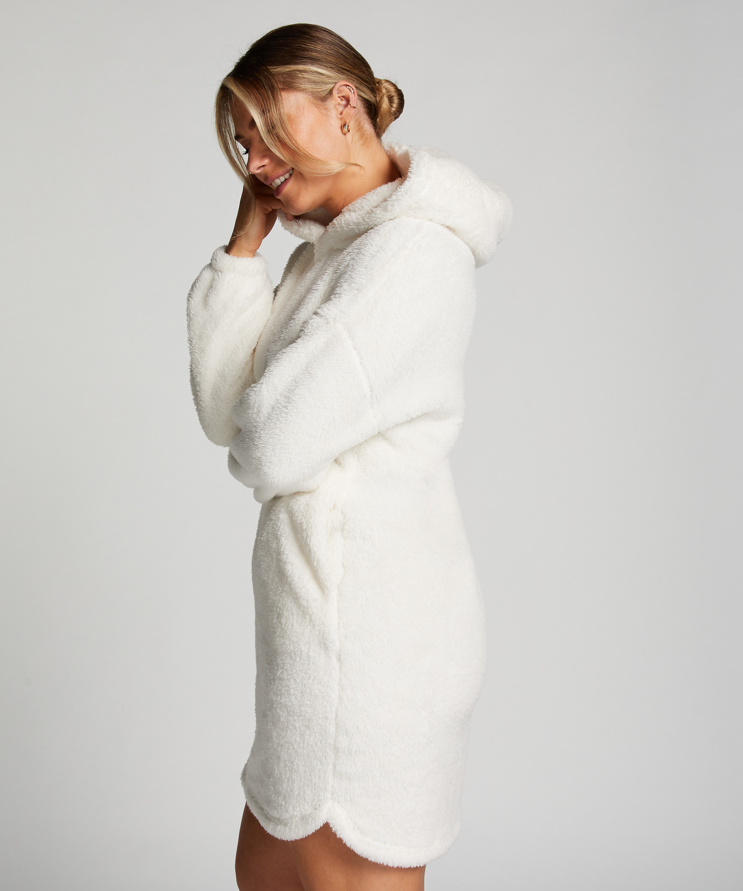 Robe polaire Snuggle Lounge, Blanc, main