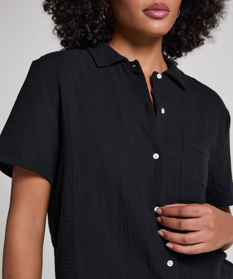 Musselin-Jacke, Schwarz