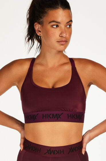Image of Hunkemöller HKMX Sport-BH The Crop Logo Level 1 Lila