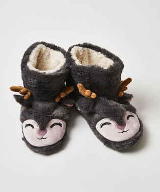 Pantoufles Renne, Gris