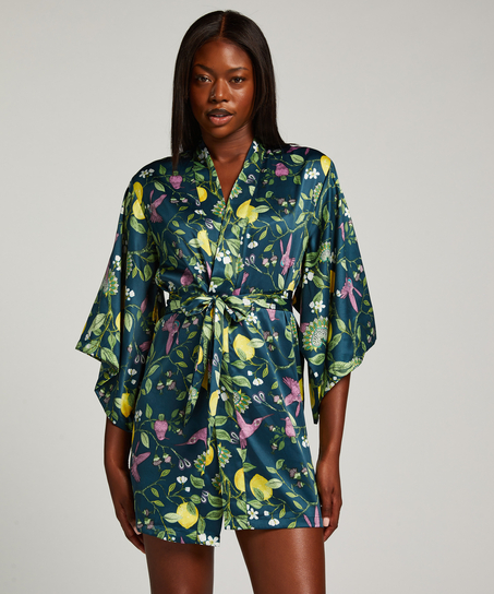 Kimono Satin, Blau