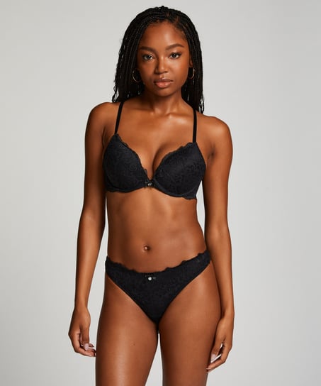 Soutien-gorge &agrave; armatures pr&eacute;form&eacute; push-up Marine, Noir