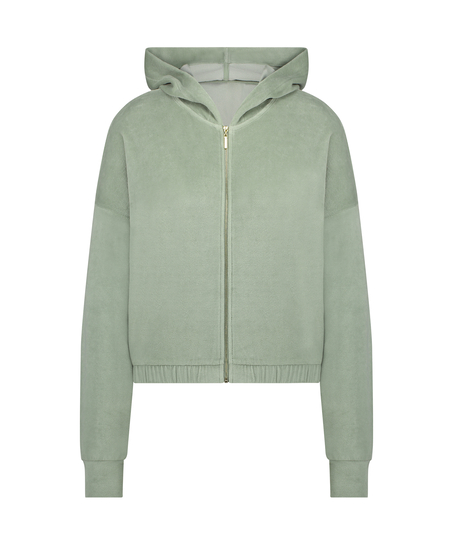 Langarmjacke Velours, Grün