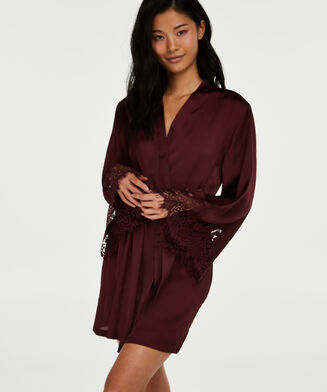 Kimono Lace Satin, Rouge