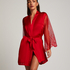 Kimono Satin und Spitze, Rot
