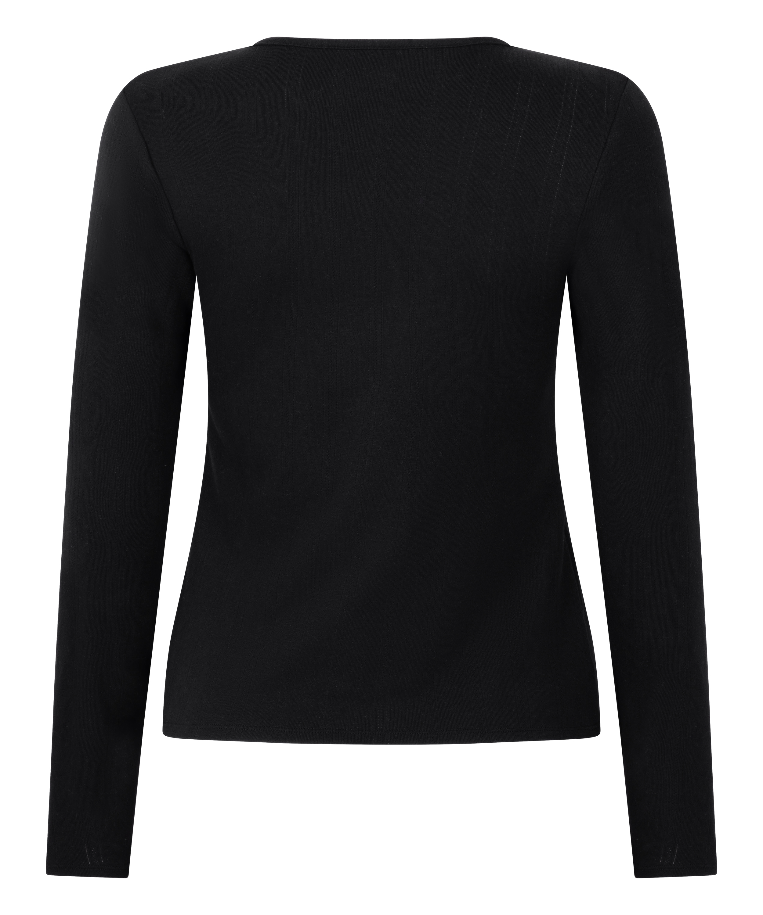 Pyjama-Oberteil Henley, Schwarz, main