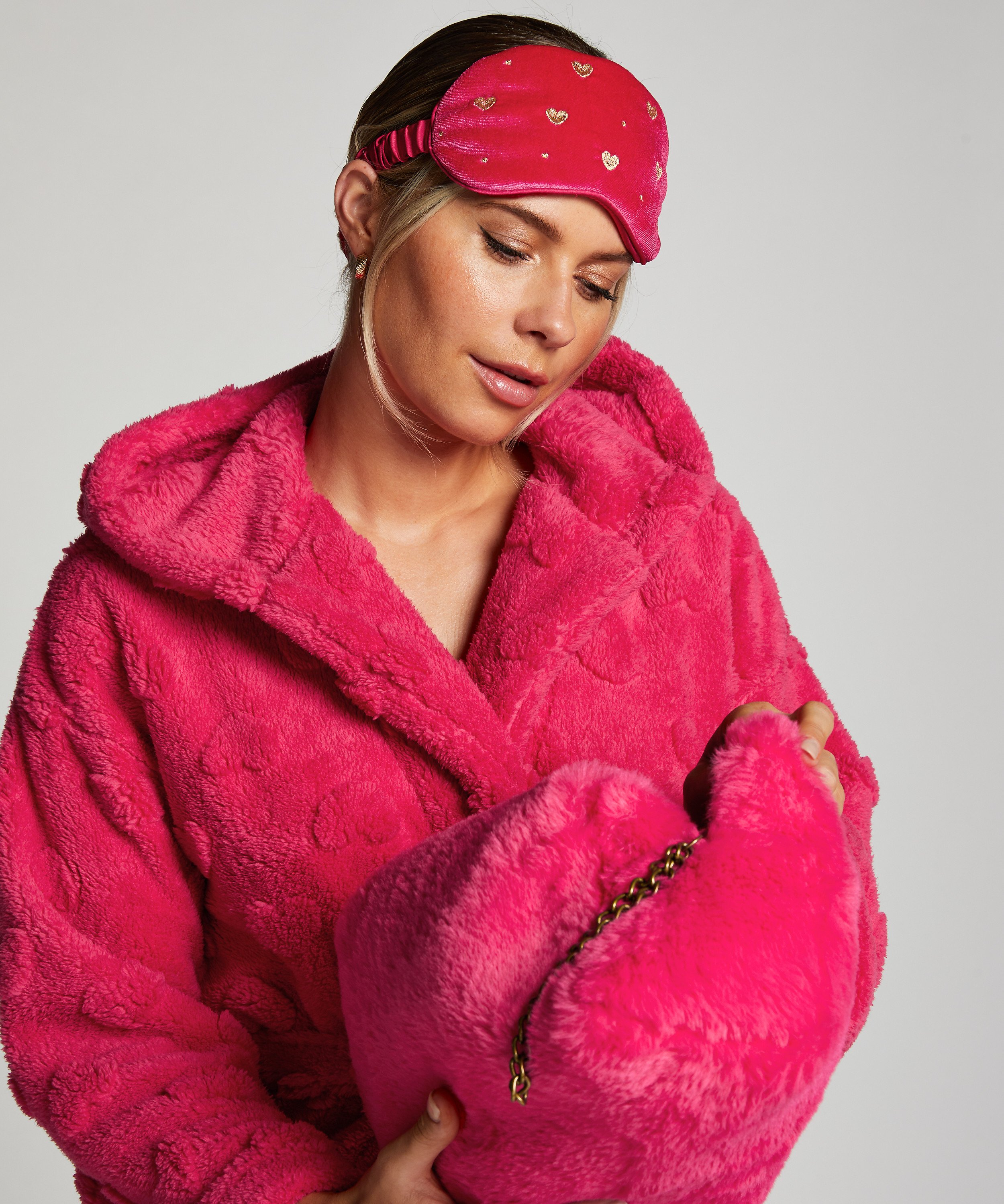 Masque de nuit Velours, Rose, main