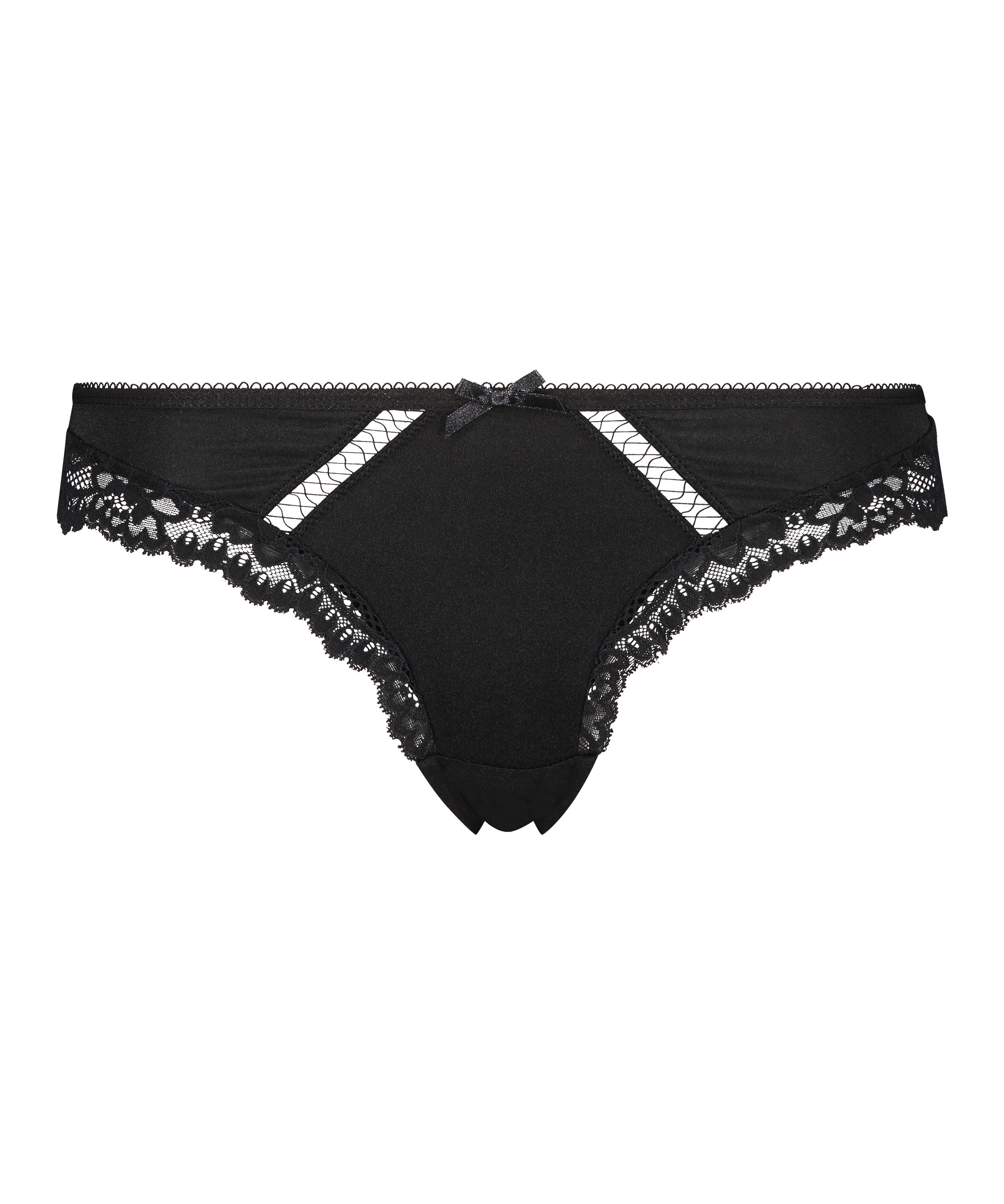 Slip brésilien Lenny, Noir, main