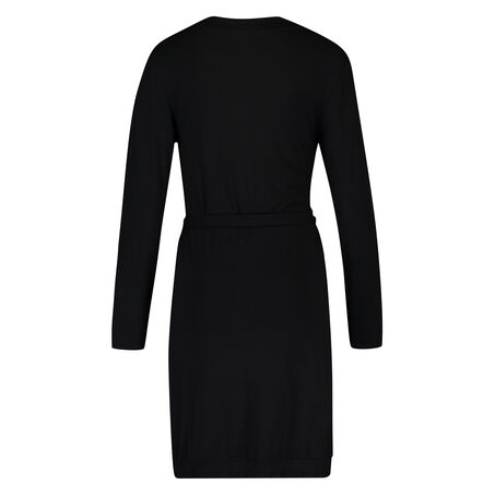 Peignoir Modal Lace, Noir