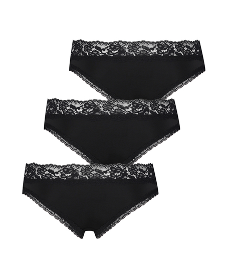 3er-Pack Brazilian-Short Dakota, Schwarz