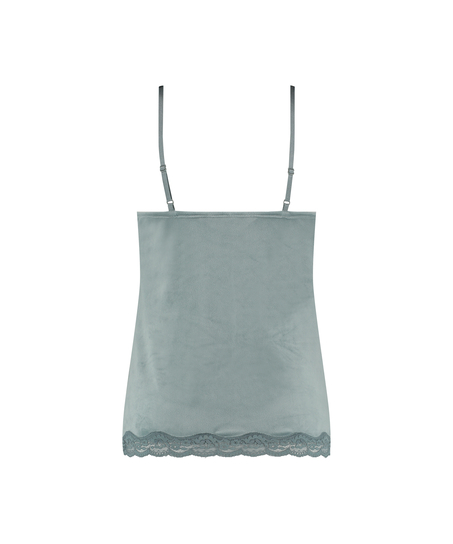 Cami Top Velours Lace, Blau