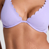 Unwattiertes Bügel-Bikini-Top Scallop, Lila