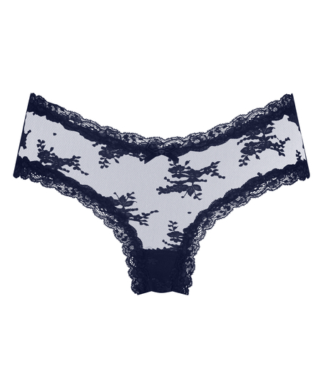 Slip brésilien V-shape mesh, Bleu