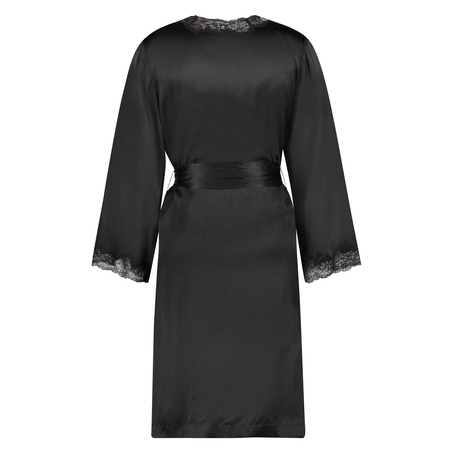 Kimono en dentelle de soie, Noir