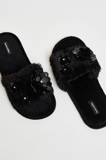 Hunkemöller Chaussons Floral Noir