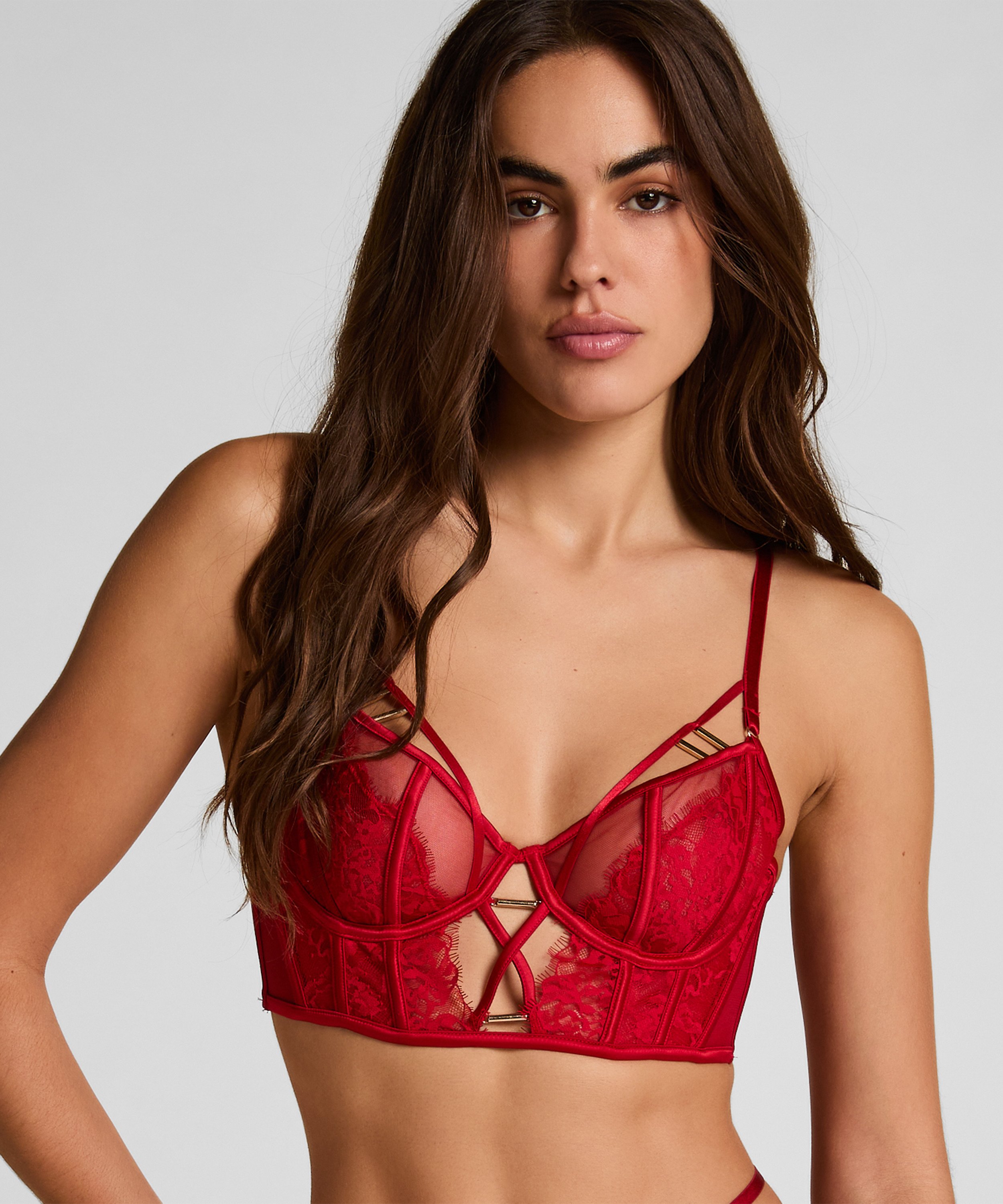 Soutien-gorge à armatures non-rembourré Noeki, Rouge, main