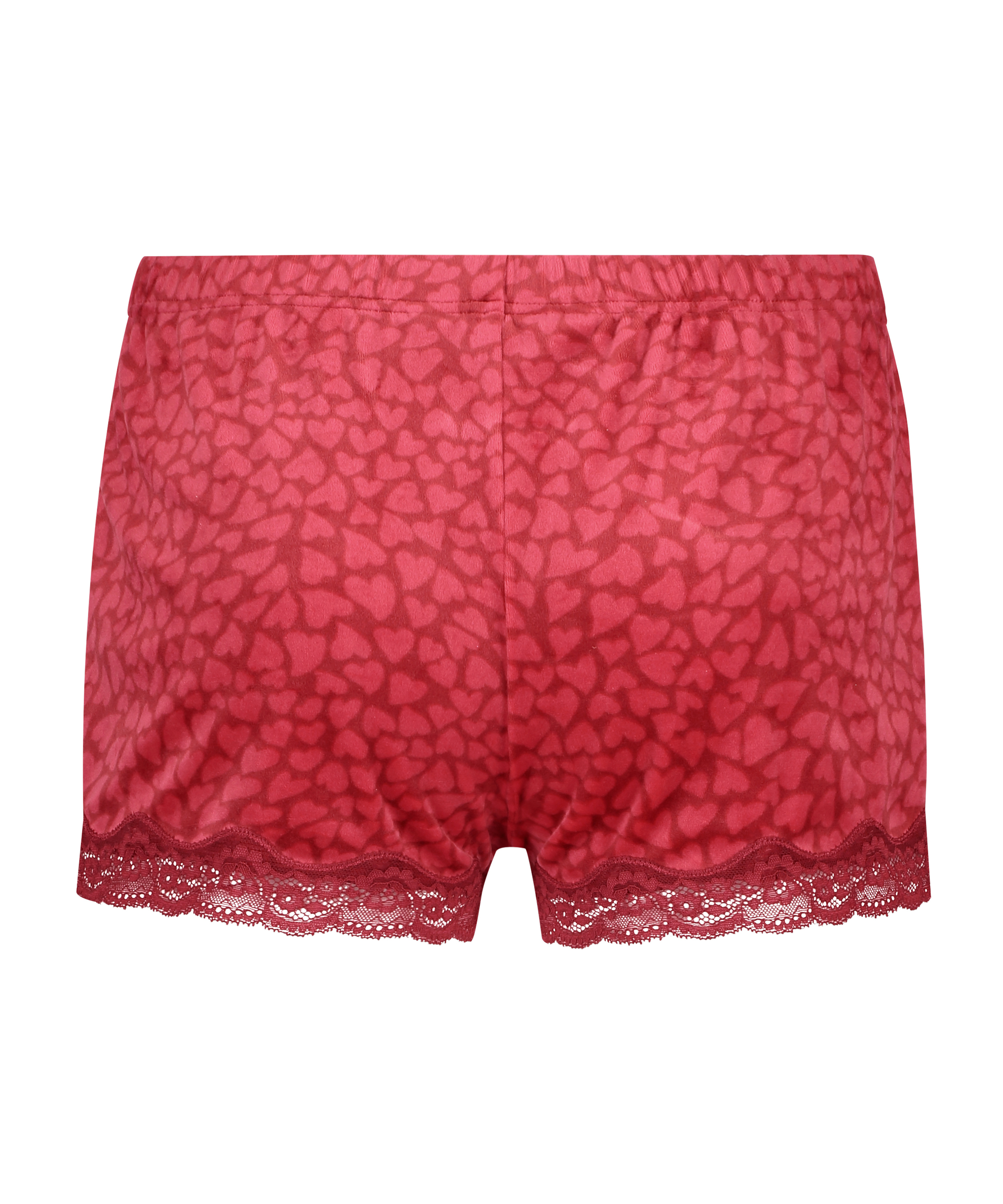 Short velours dentelle, Rouge, main