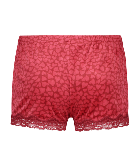 Short velours dentelle, Rouge