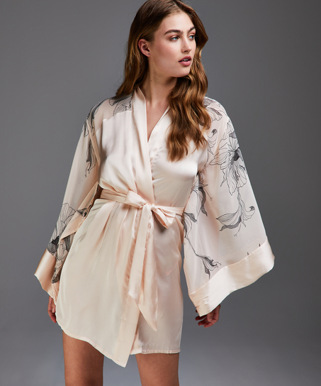 Kimono satin Lotus, Rose