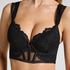 Whitney Gepolsterter Longline-Push-up-BH mit Bügel, Schwarz