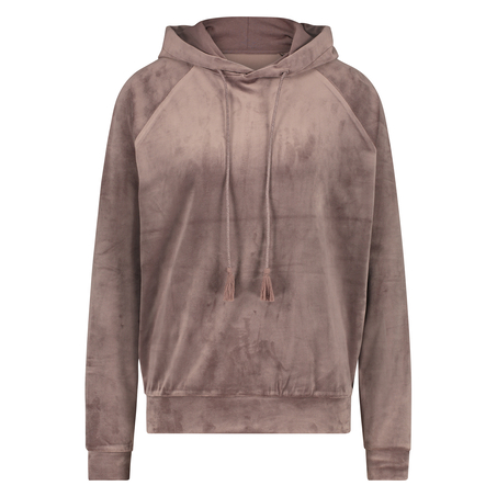 Hoodie en velours, Marron