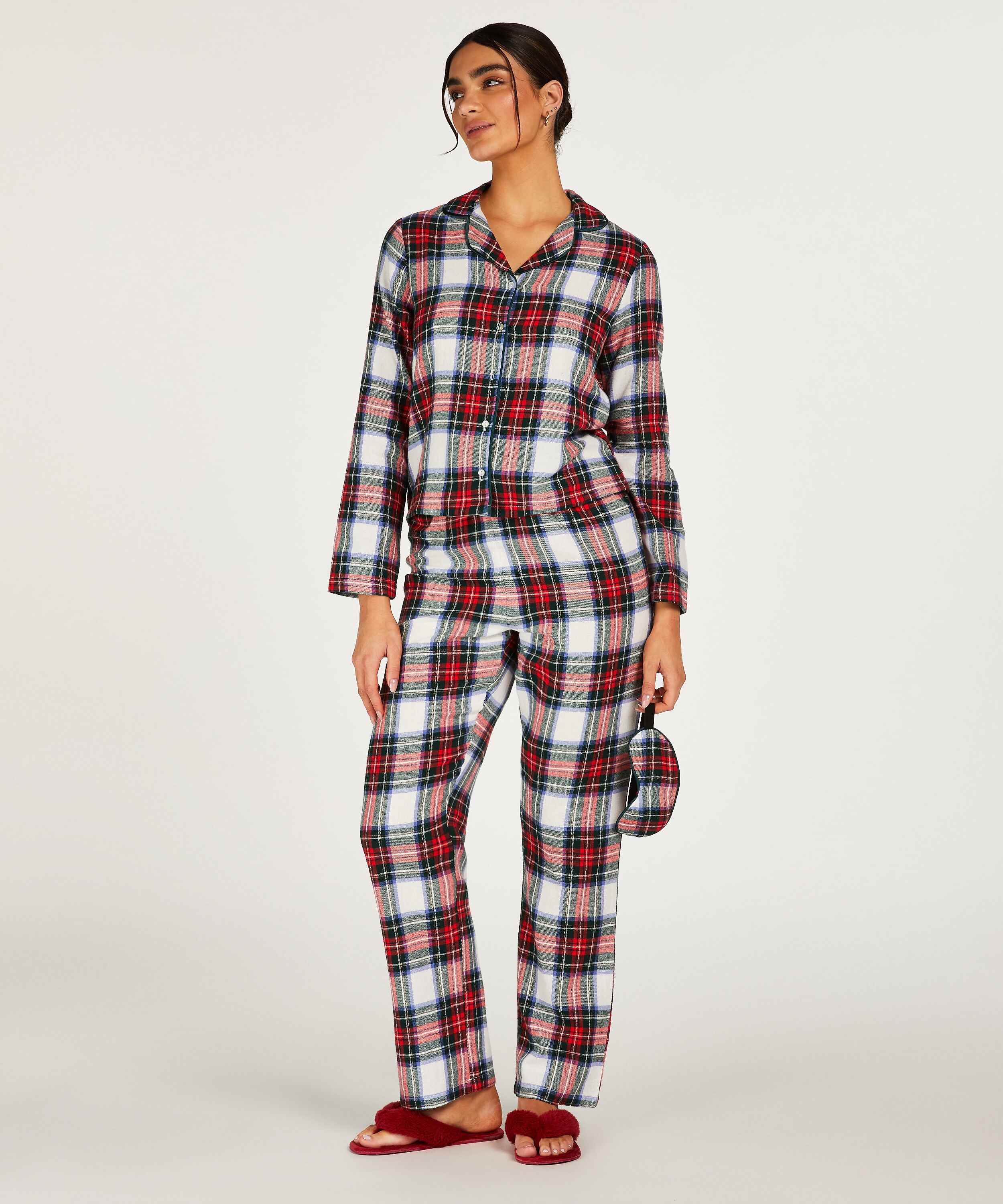 Pyjama Check Twill, Blanc
