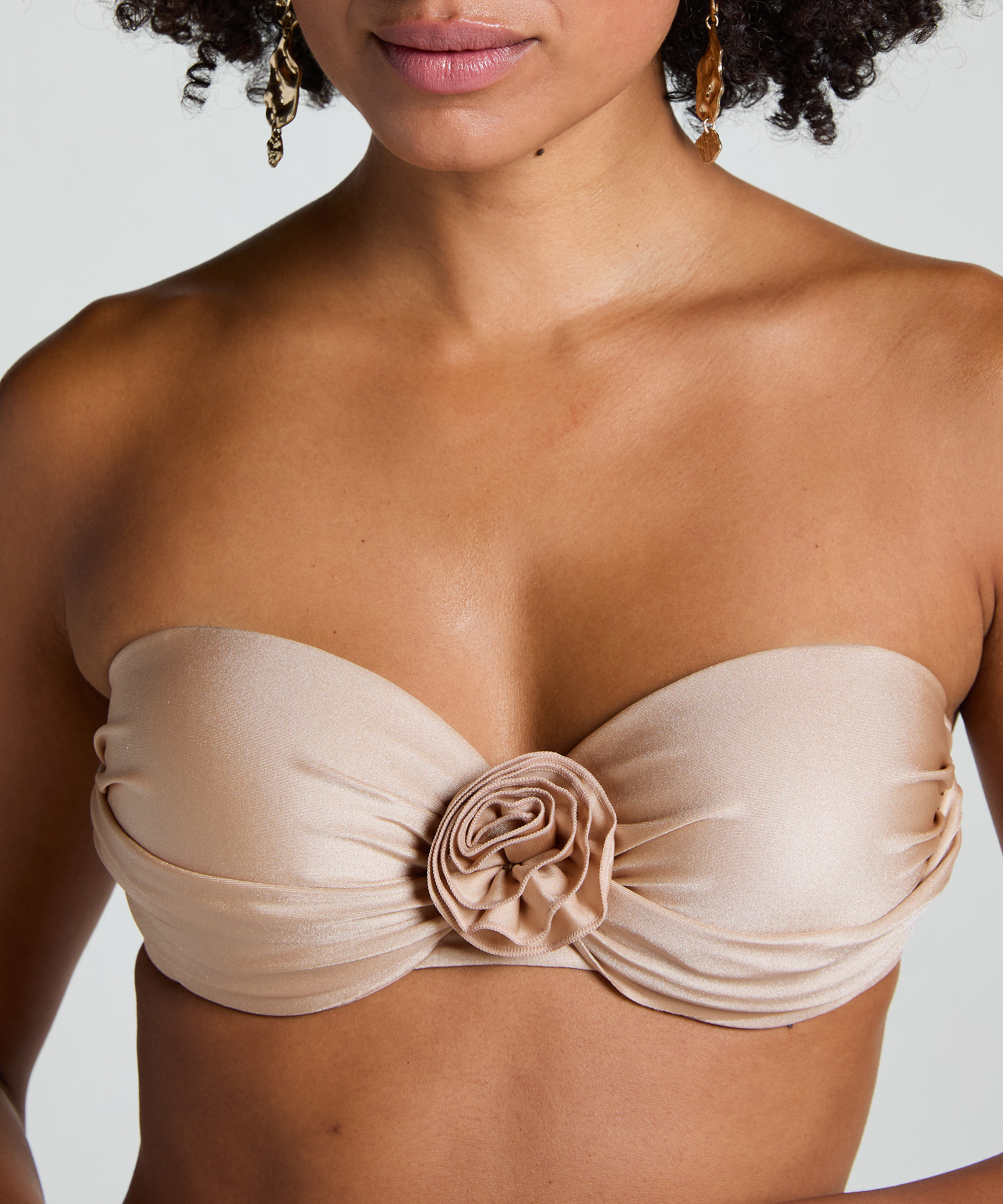 Haut de bikini bandeau Lima, Beige, main