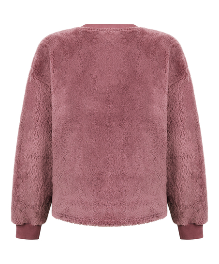 Top à manches longues Fluffy Fleece, Rose
