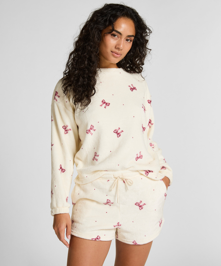 Pyjamaset Fleece, Weiß