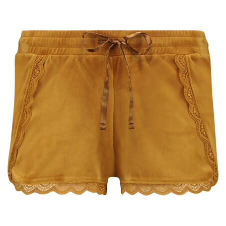 Shorts Velours Lace, Gelb