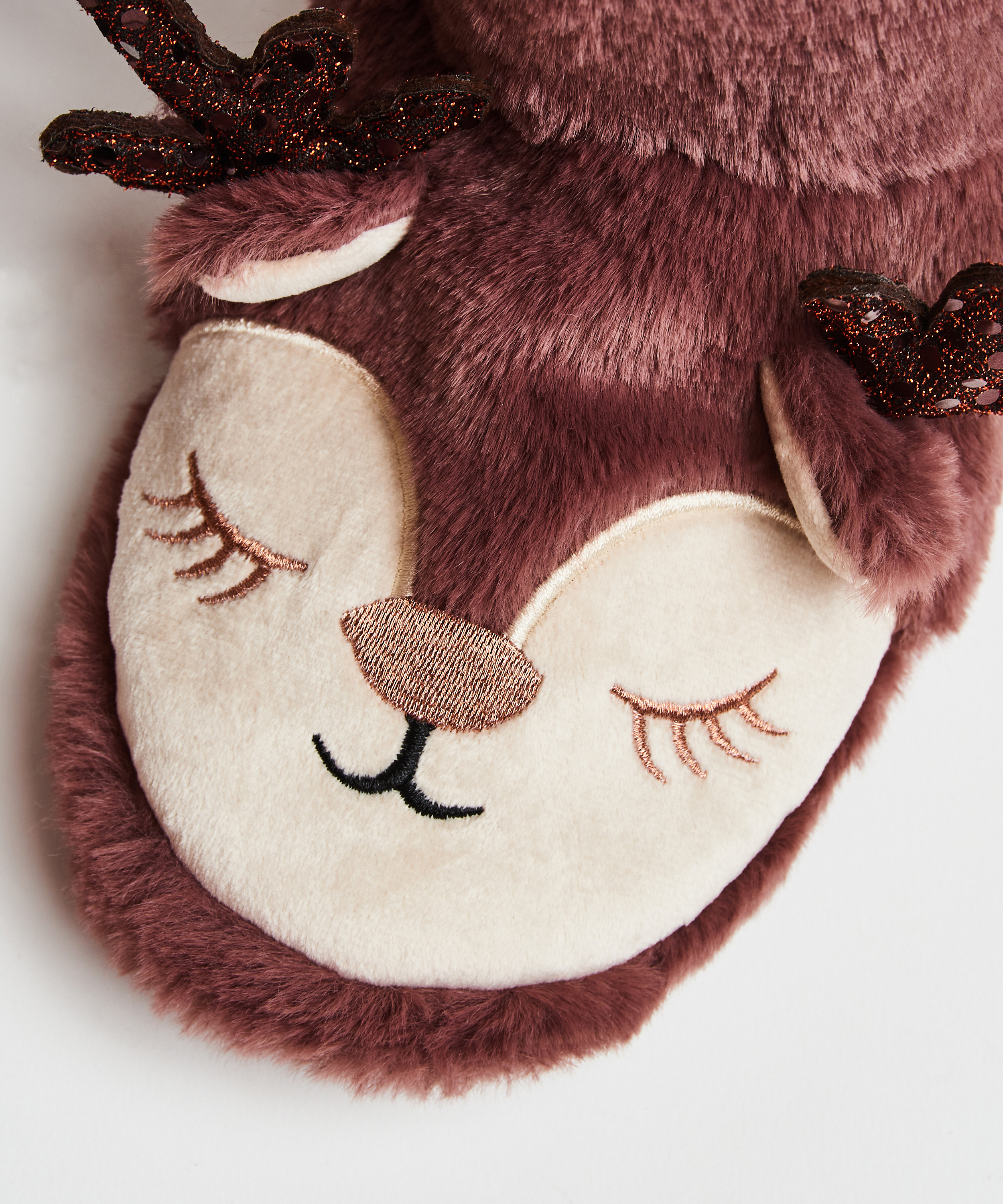 Pantoufles Renne, Violet, main