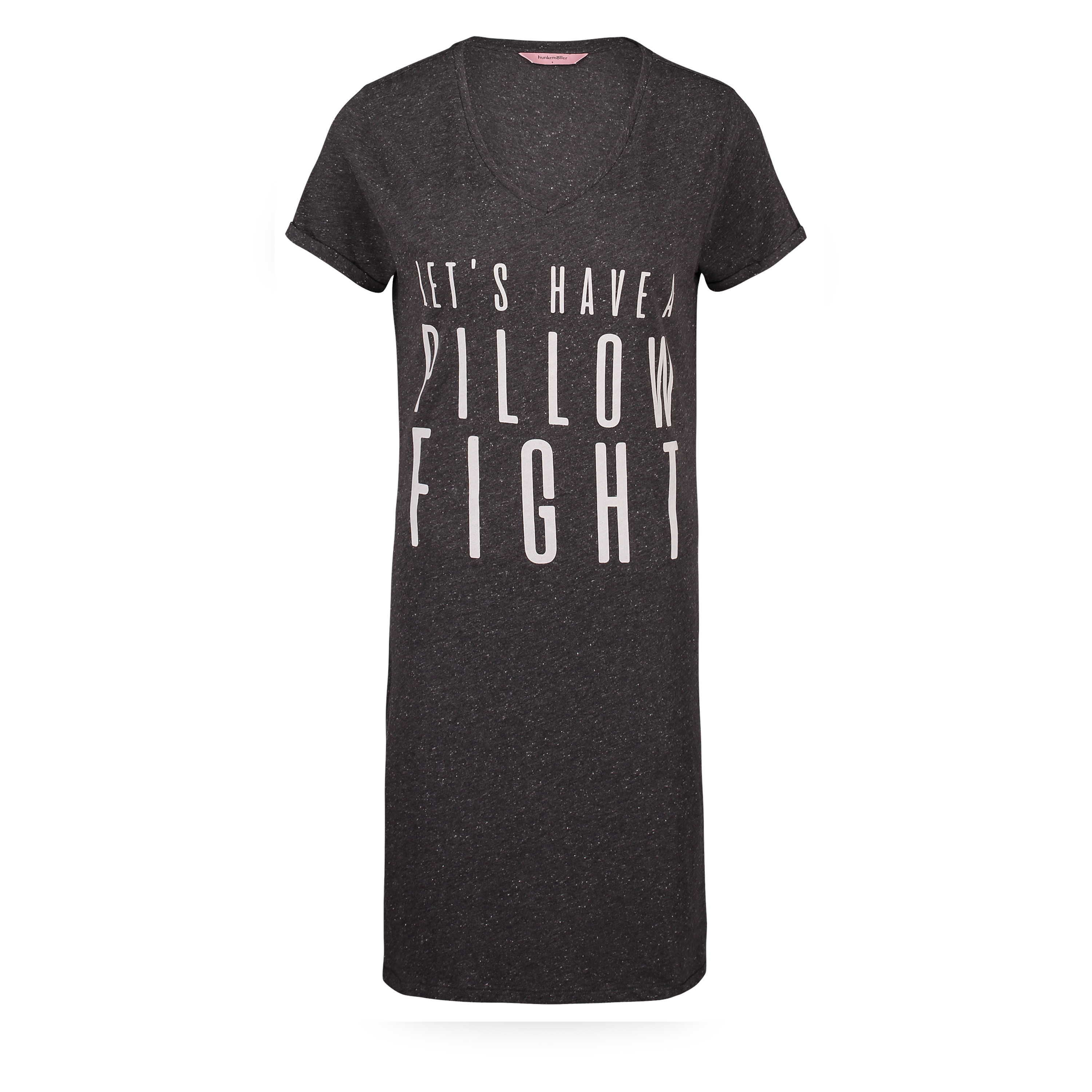 Nachthemd, V-Ausschnitt, Grau, main