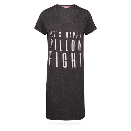 Nachthemd, V-Ausschnitt, Grau