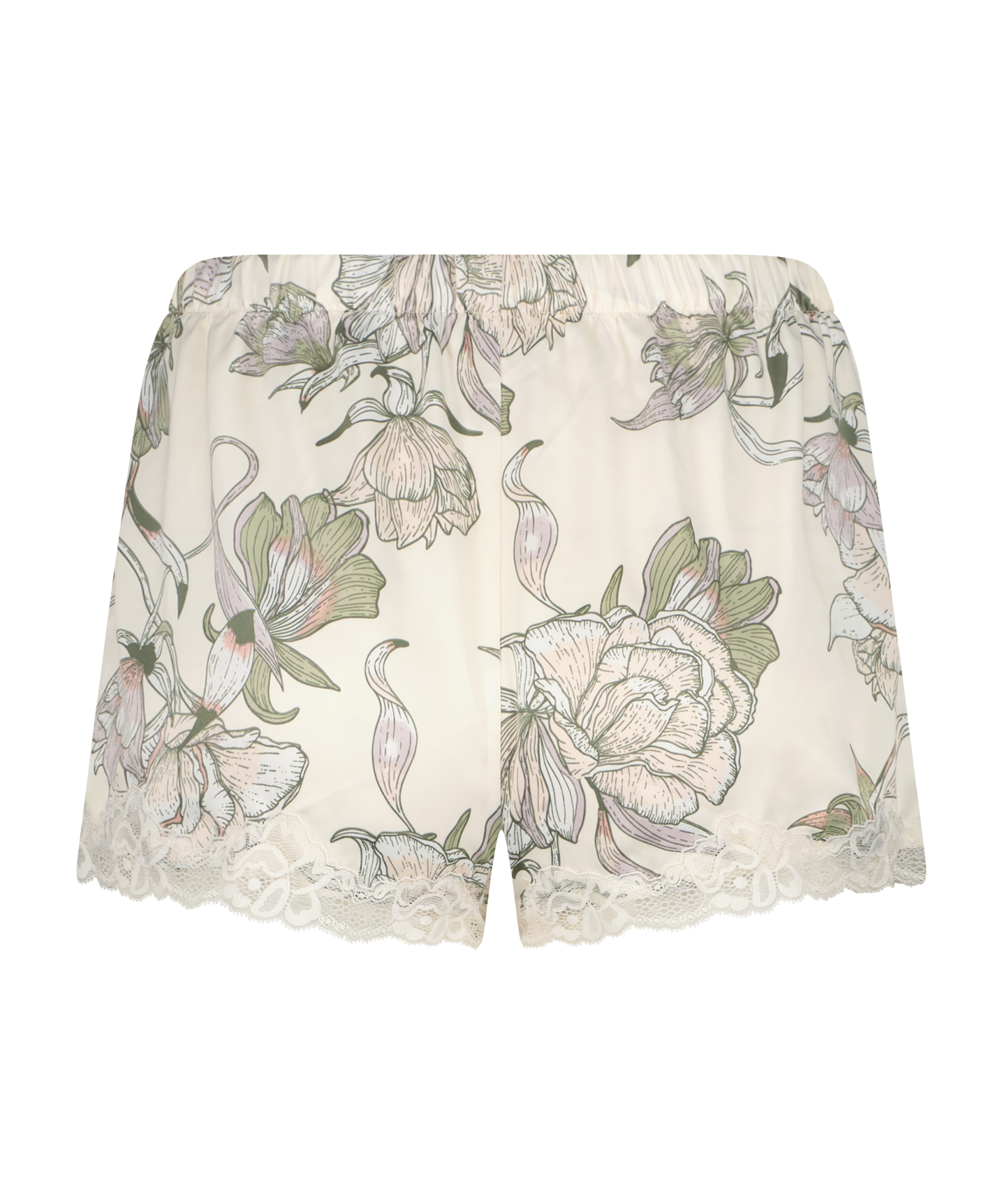 Short de pyjama Satin, Blanc, main