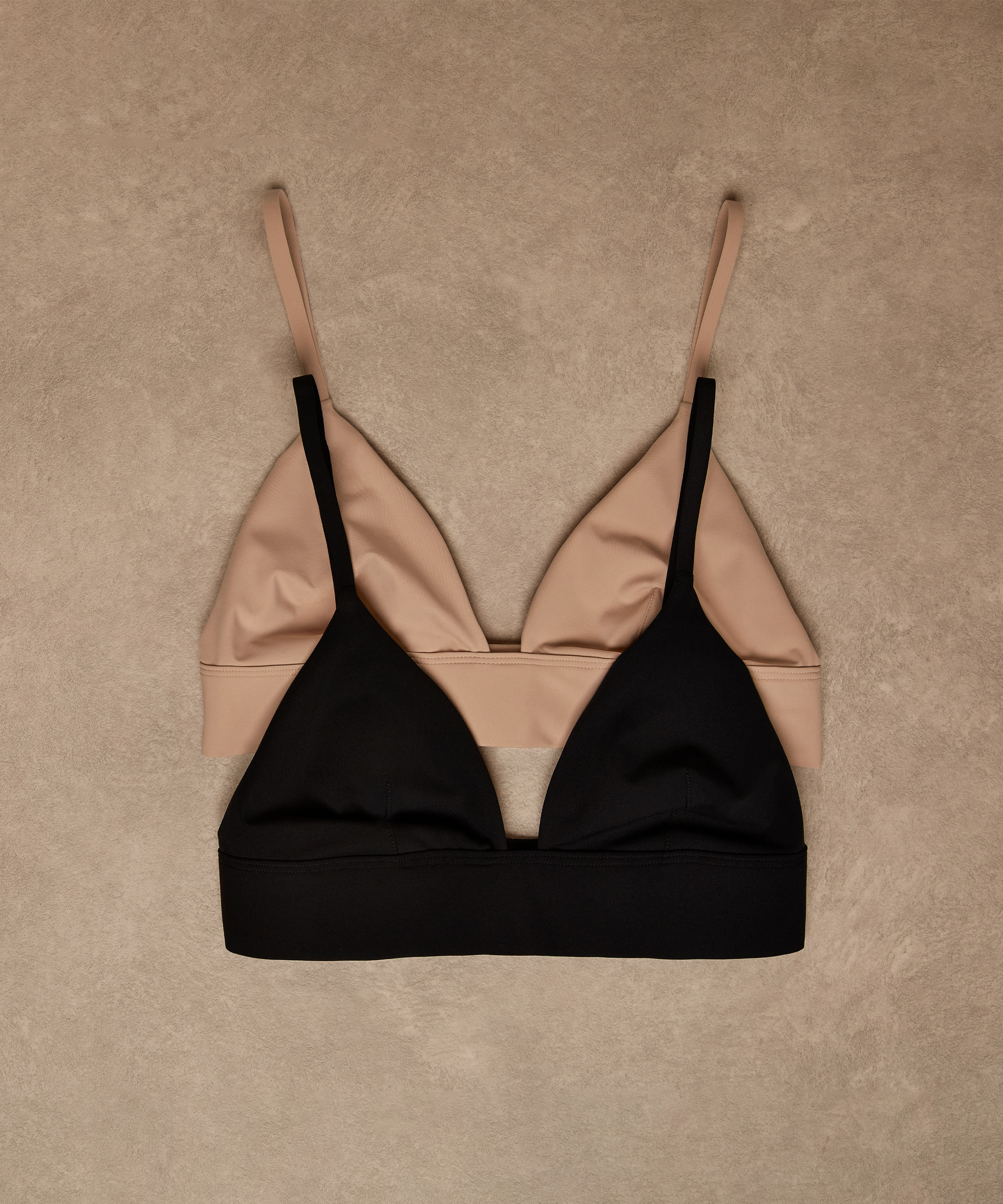 Triangel Bralette Smooth, Schwarz, main