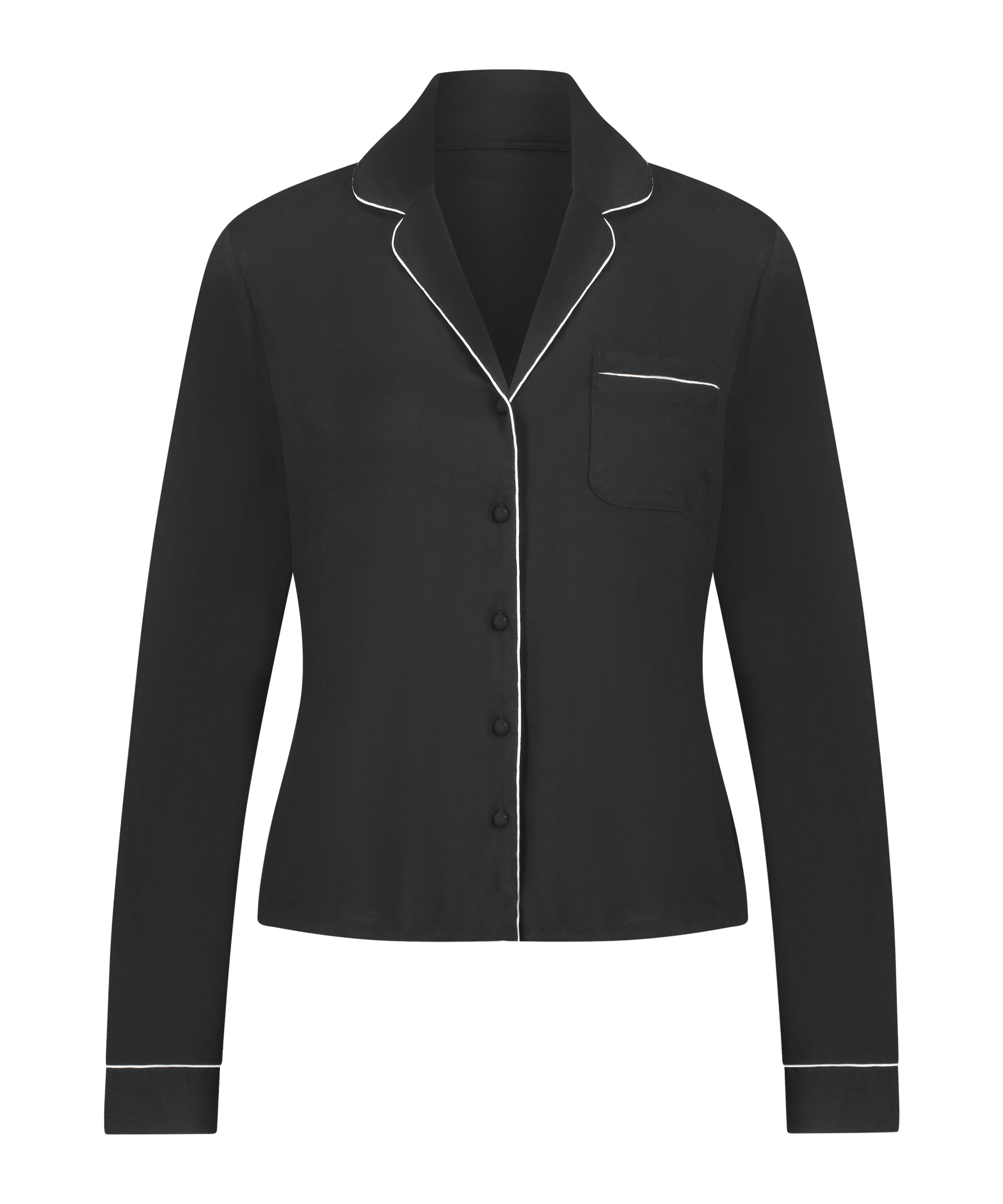 Lang&auml;rmelige Jersey-Jacke Essential, Schwarz