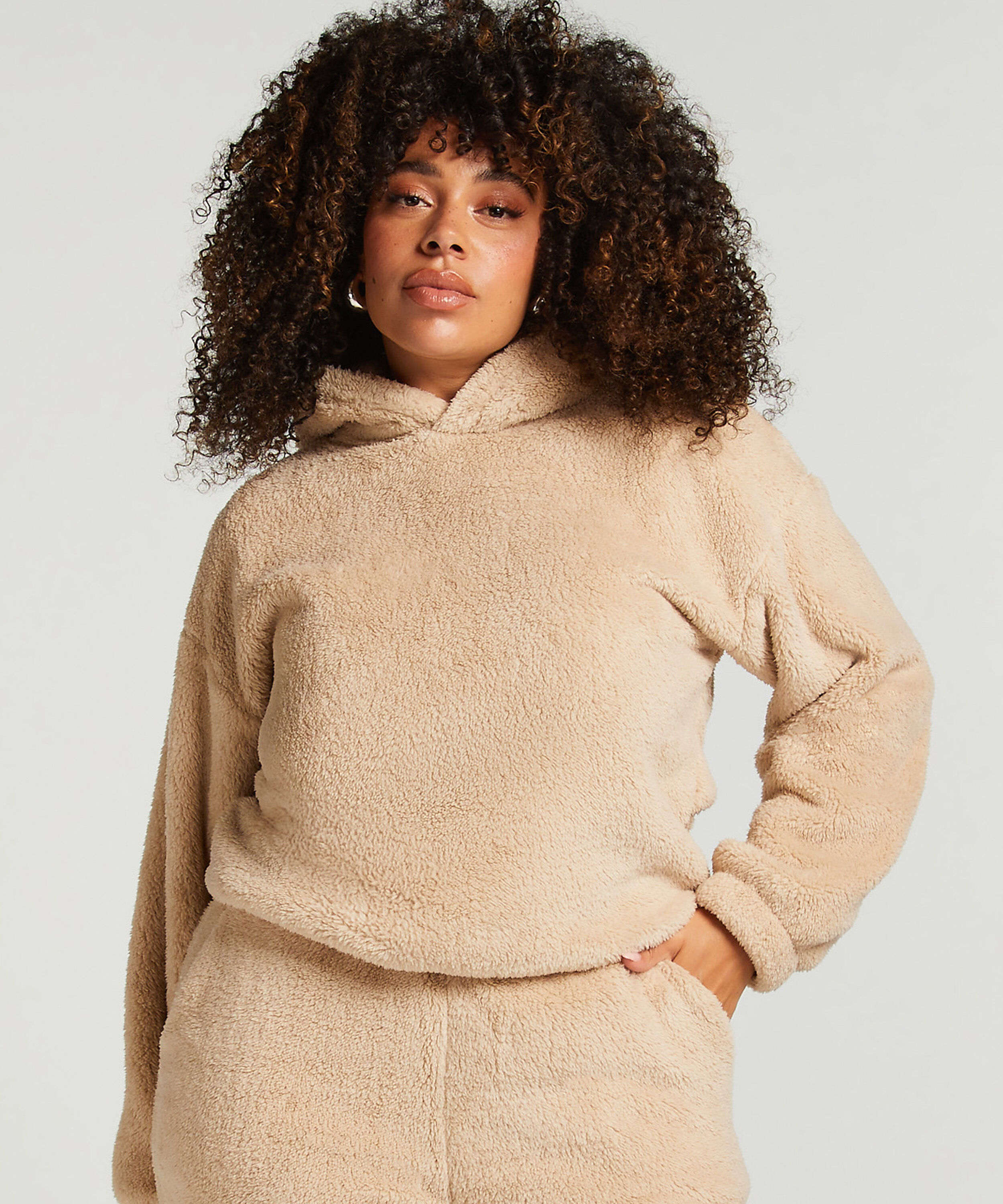 Hoodie aus Fleece Snuggle, Beige