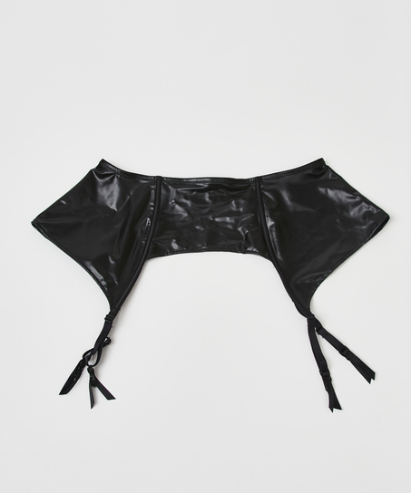 Private Strapse im Lederlook, Schwarz