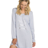 Chemise de nuit col en V, Bleu