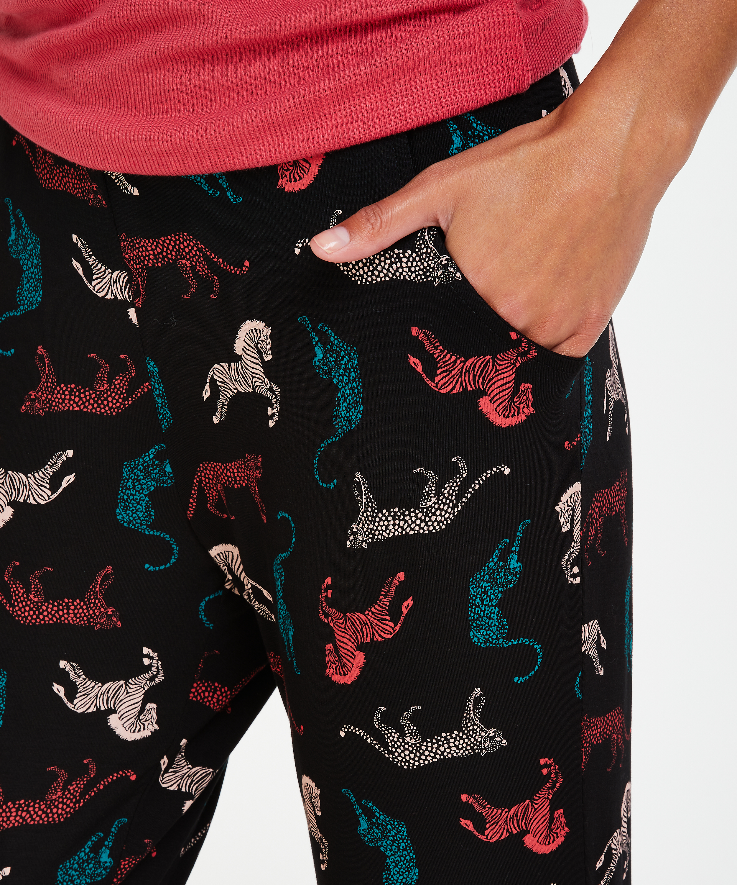 Petite Pyjamahose aus Jersey, Schwarz, main