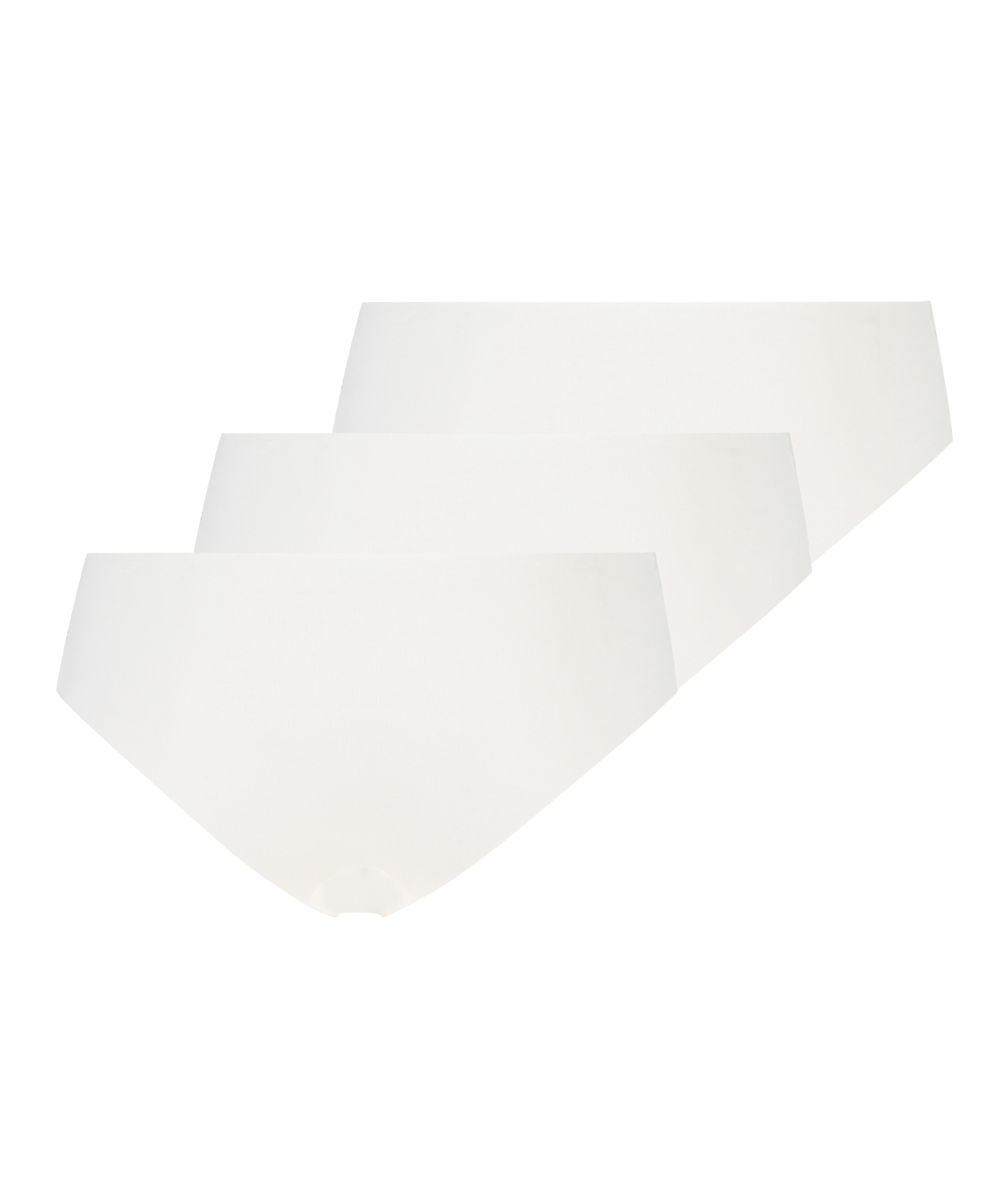 Lot de 3 slips brésiliens invisibles, Blanc, main