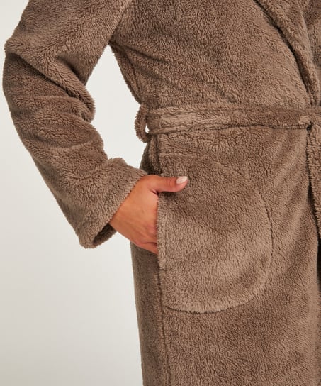 Bademantel Fleece, Beige