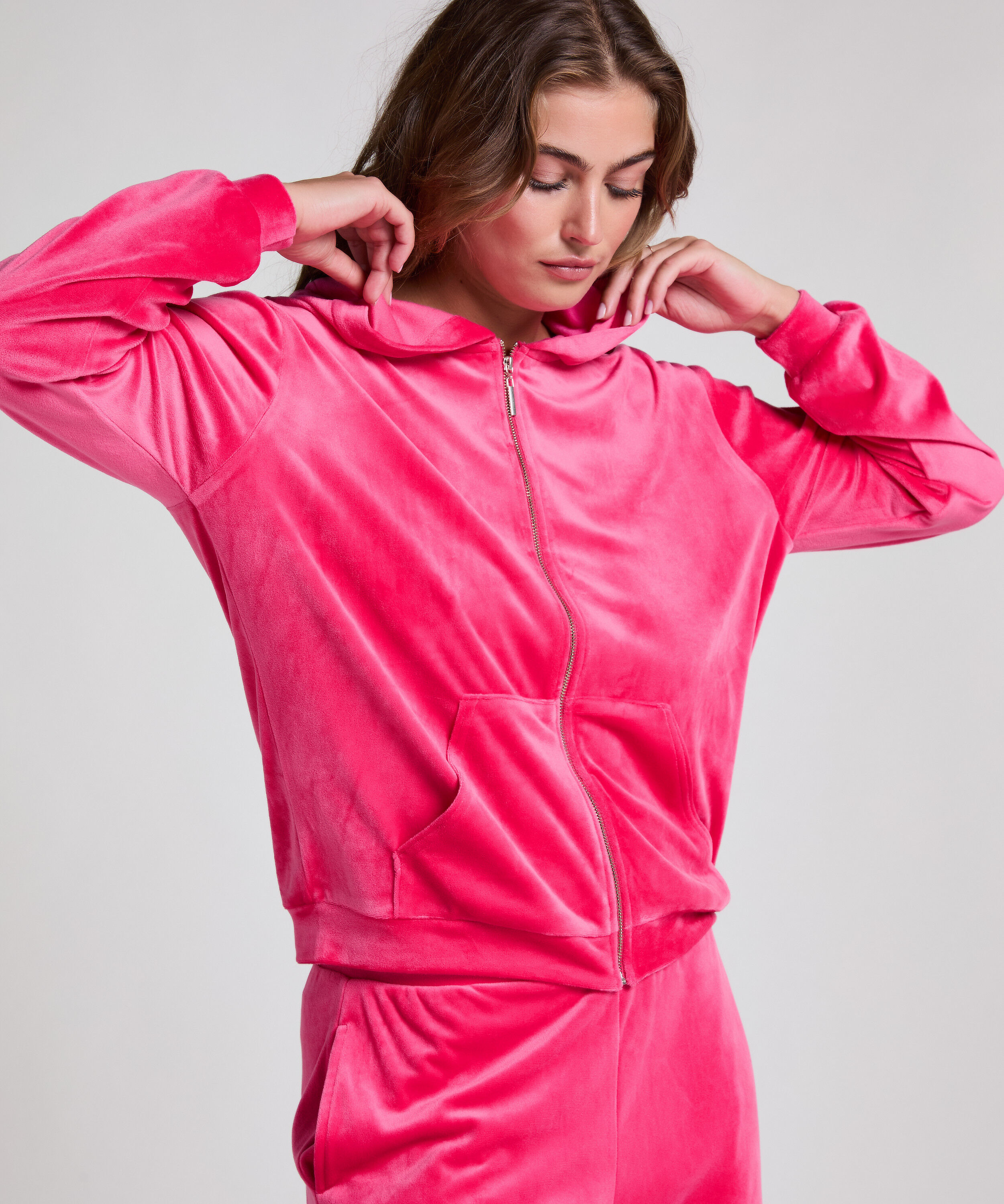 Manteau à capuche velours