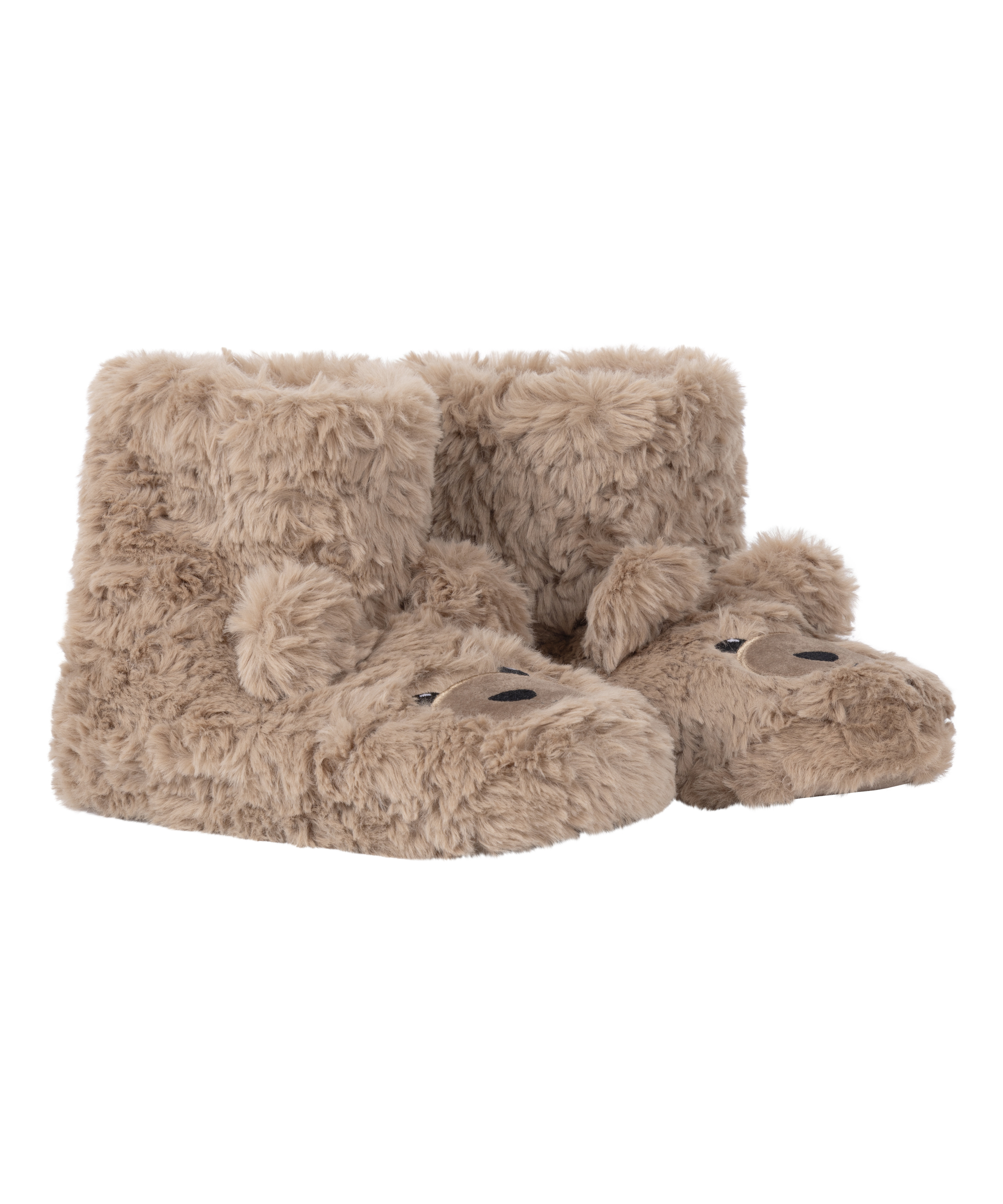 Chaussons Ours en Peluche, Beige, main